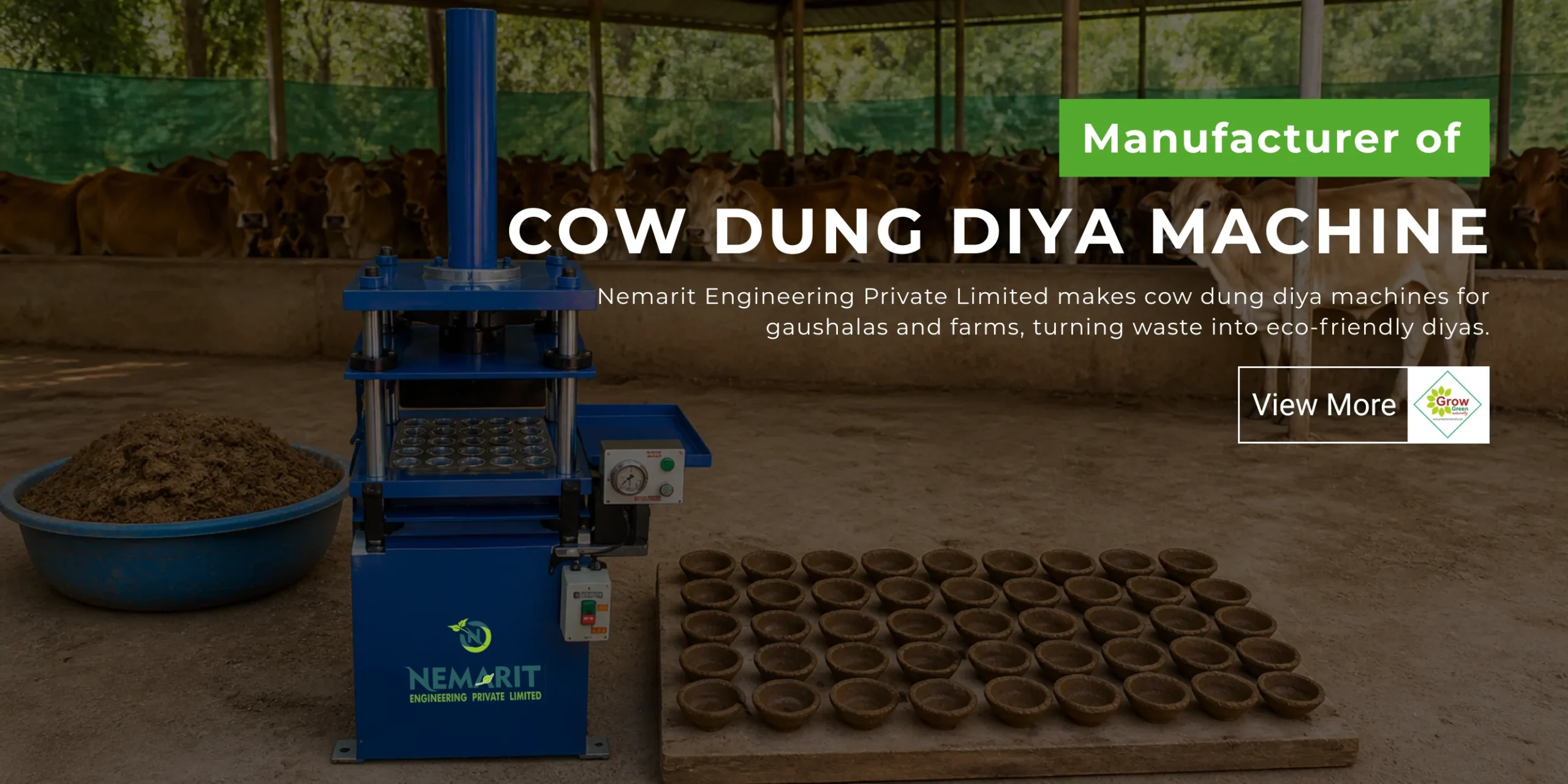 Cow Dung Diya Machine Banner