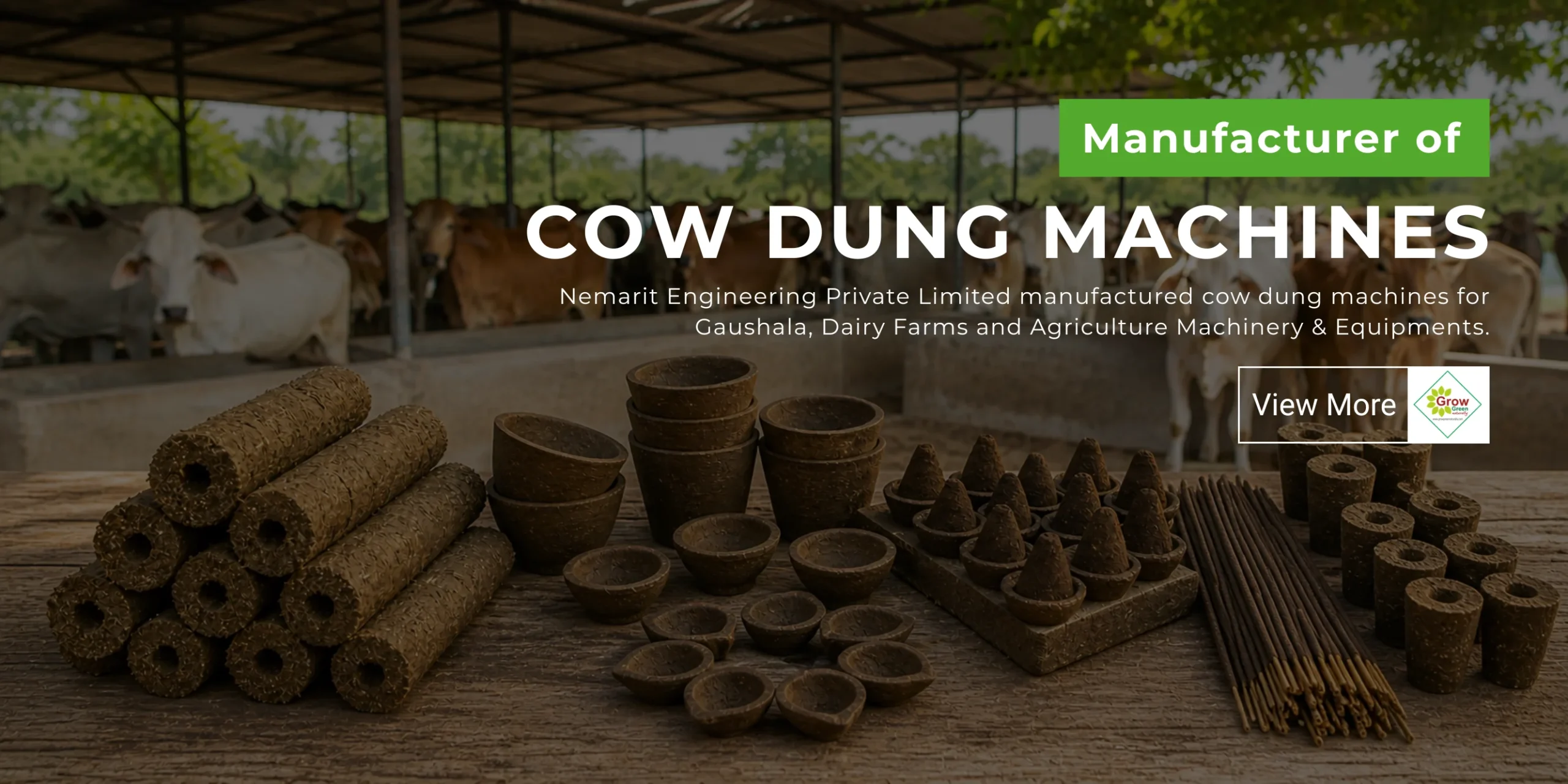 Cow Dung Machine Banner