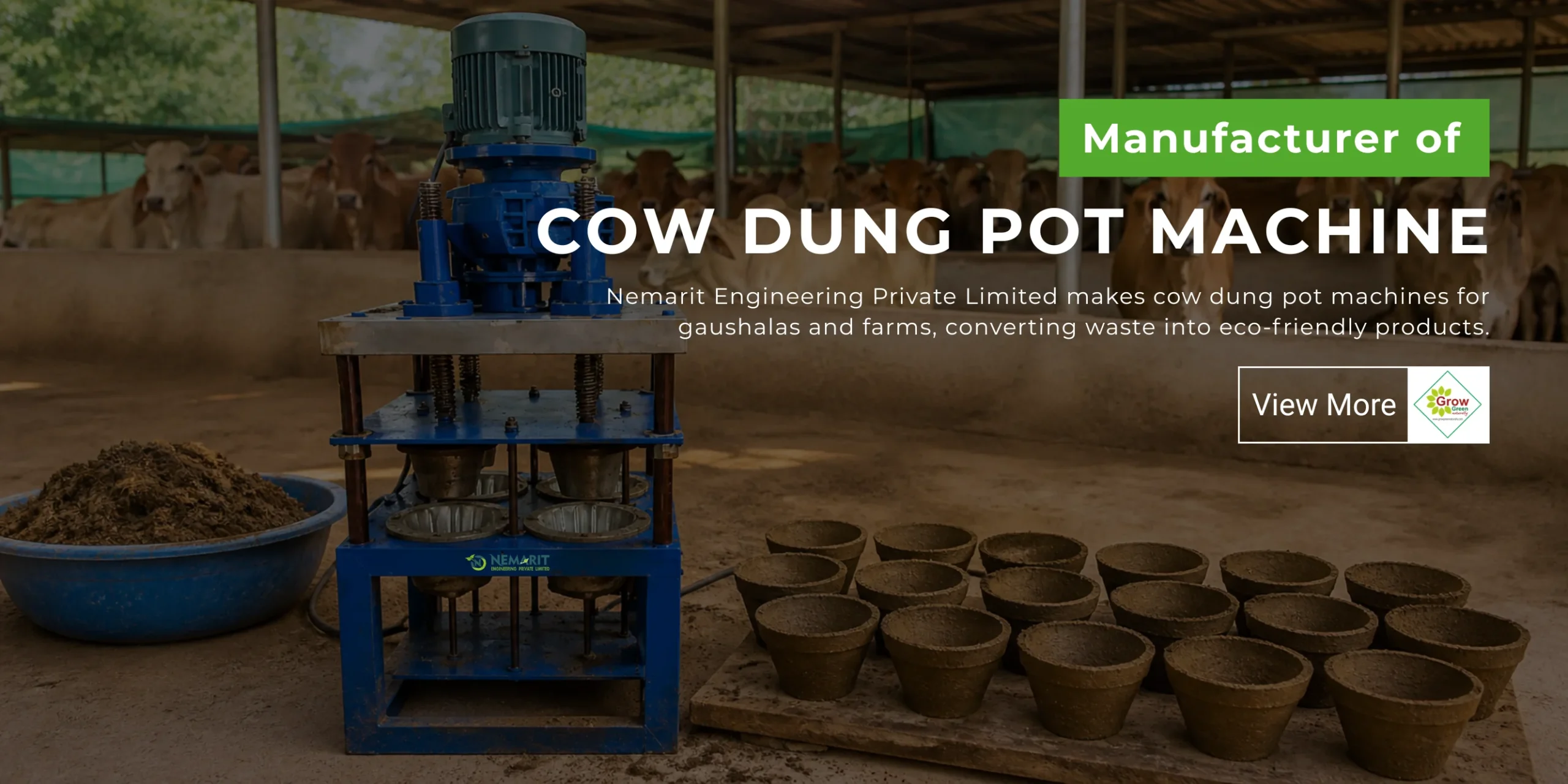 Cow Dung Pot Machine Banner